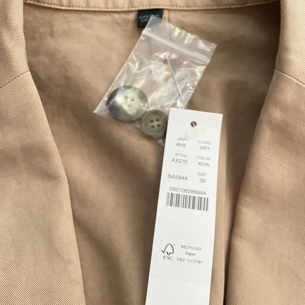 J Crew NWT Garment‎ Dyed Chino Suit Jacket Linen Blend Men’s 36 AX270 Tan Khaki